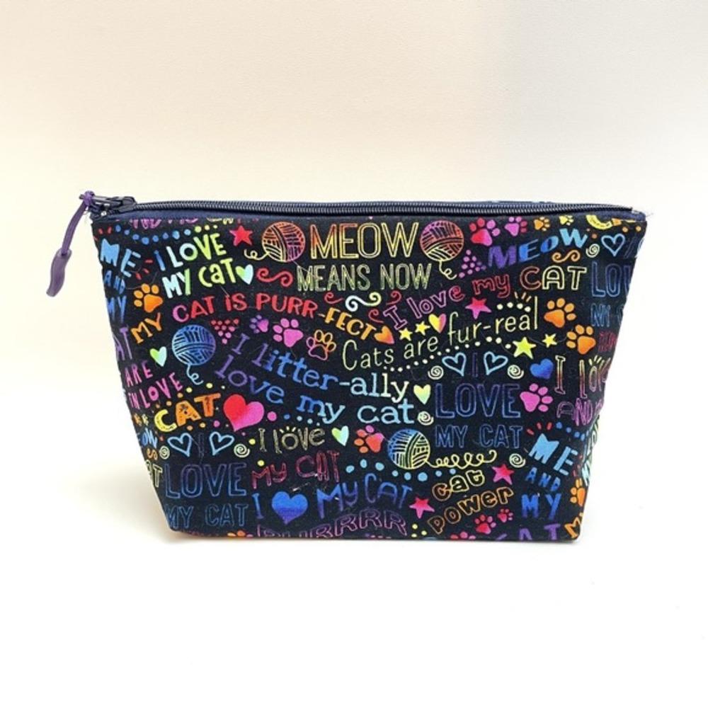 Cat Lovers Makeup Bag Zipper Pouch‎ Colorful Rainbow
